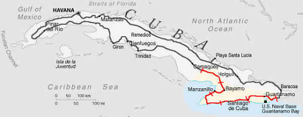 Cuba: Section 3 Route Map