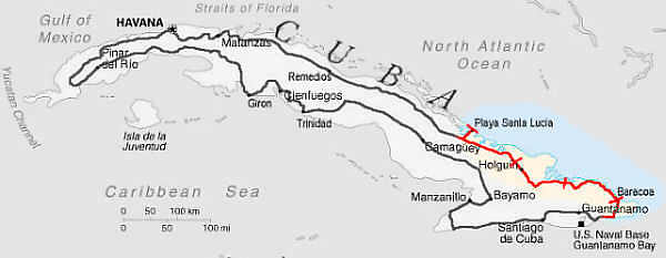 Cuba: Section 4 Route Map