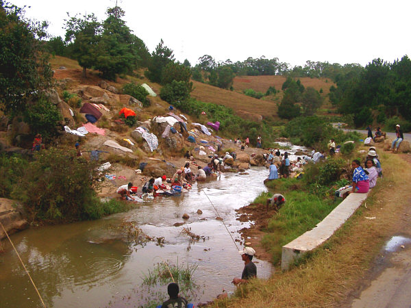 Washing in a River