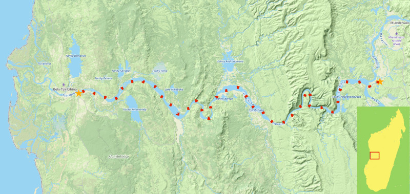 Tsiribihina River tour route
