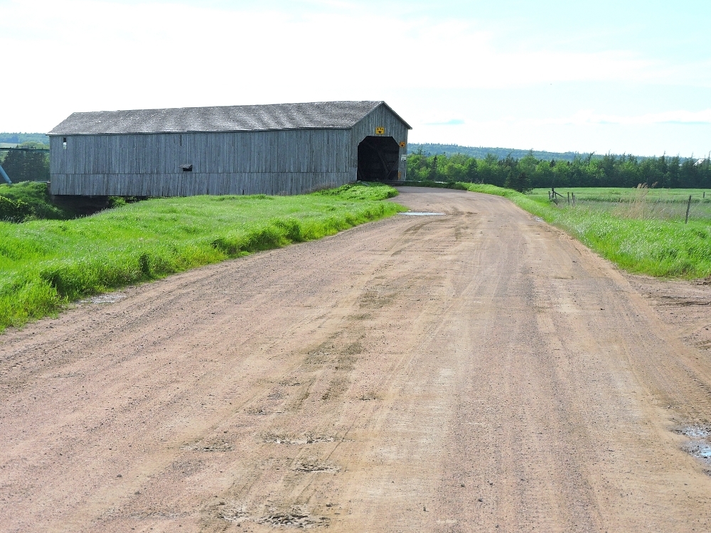 Gravel road and Covered Bridge 