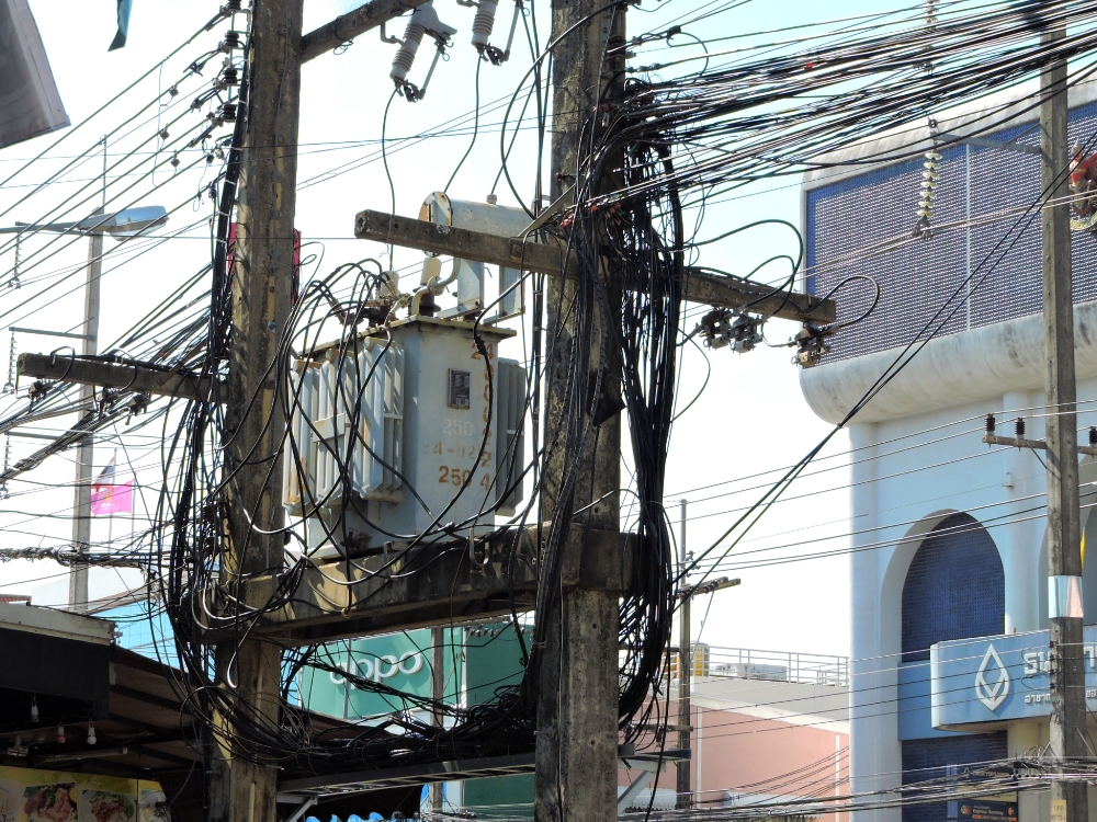 Tangled cables Tangled cables